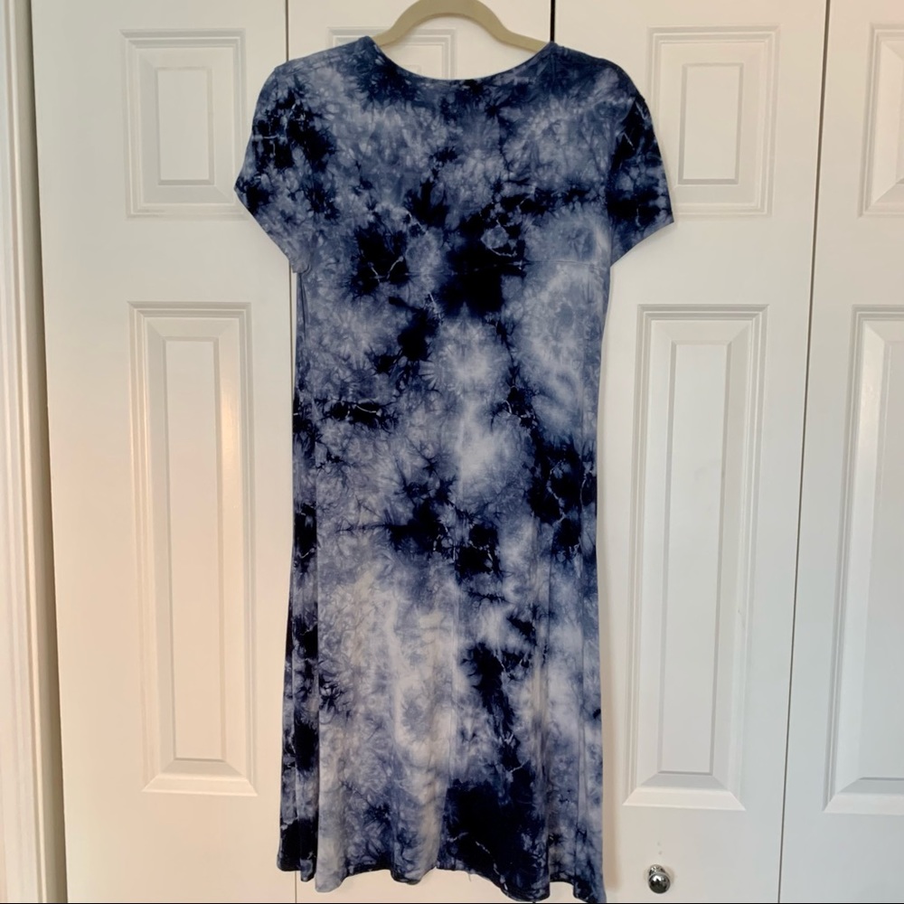 Karen Kane Blue Tie Dyed Dress - Picture 4 of 5